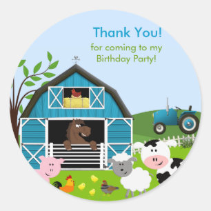 Rond Sticker de fête d'anniversaire pour les animaux de