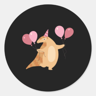 Rond Sticker de fête de Pangolin