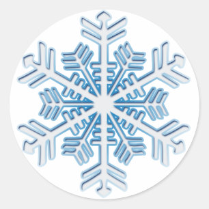 Rond Sticker de Flocon de neige en cristal de glace