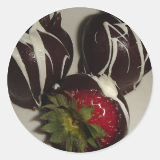 Rond Sticker de fraises couvertes de chocolat