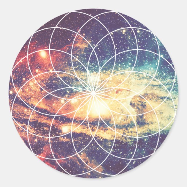 Rond Sticker de galaxie géométrique n° 1 (Devant)