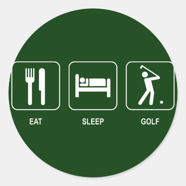 Rond Sticker de golf de Sleep Eat (Devant)