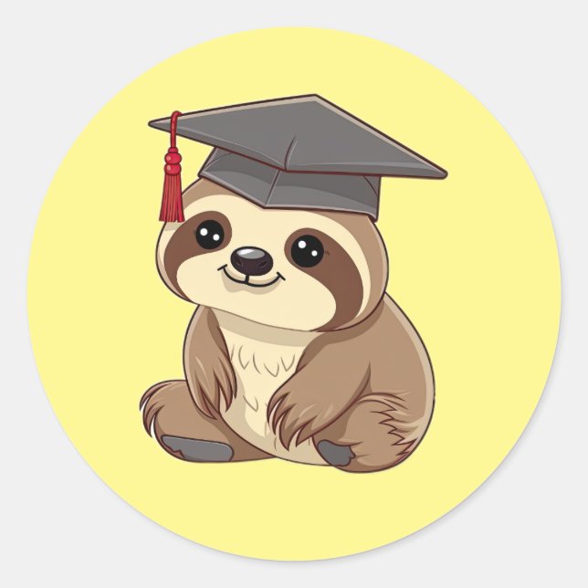 Rond Sticker de graduation Sloth Love (Devant)