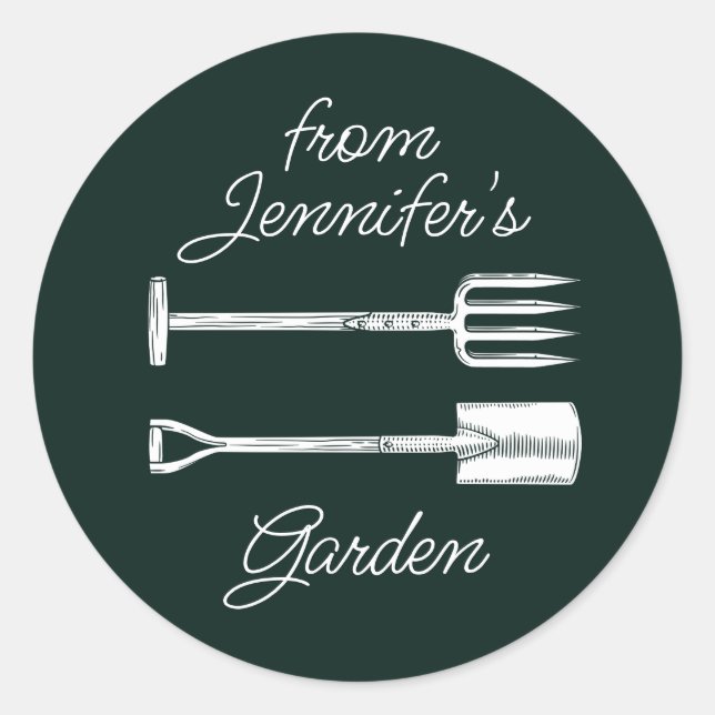 Rond Sticker de jardin, Nom personnalisé (Devant)