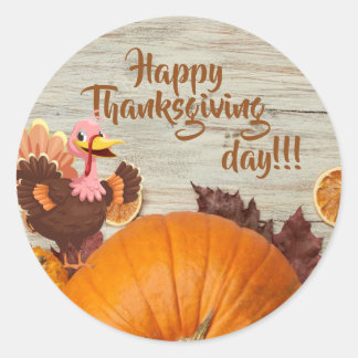 Rond Sticker de jour bon thanksgiving