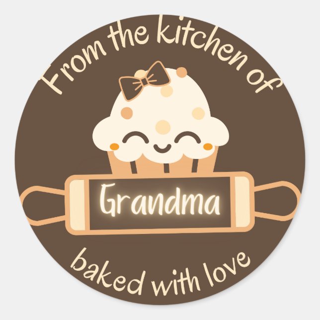 Rond Sticker "De la cuisine de Gramma" (Devant)