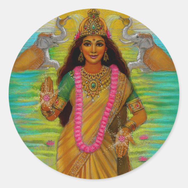 Rond Sticker de la déesse Lakshmi (Devant)