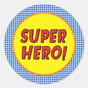 Rond Sticker de la fête de super-héros