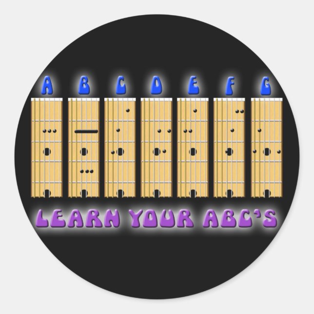 Rond Sticker de la guitare ABC (Devant)