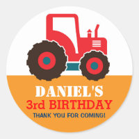 Sticker de la partie Anniversaire de enfant de car