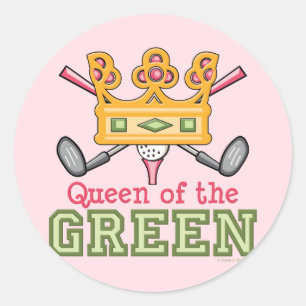 Rond Sticker de la reine du golf vert