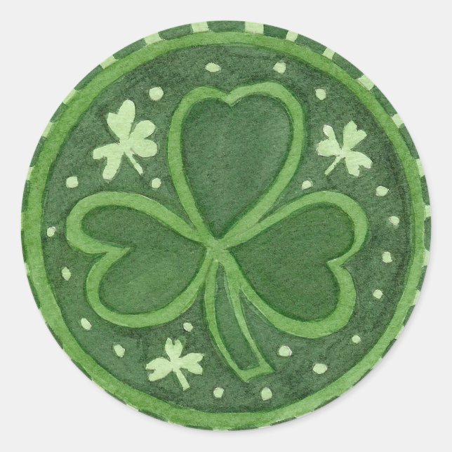 Rond Sticker de la Saint Patrick (Devant)