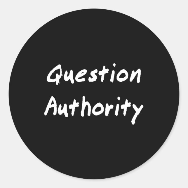 Rond Sticker de l'autorité des questions (Devant)