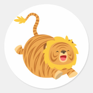 Rond Sticker de liger bondisseur de dessin mignon