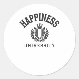 Rond Sticker de l'université Happiness