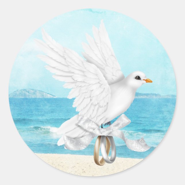 Rond Sticker de mariage de destination (Devant)