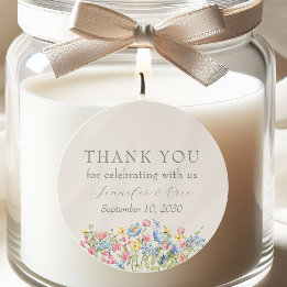 Rond Sticker de mariage floral Boho Favor