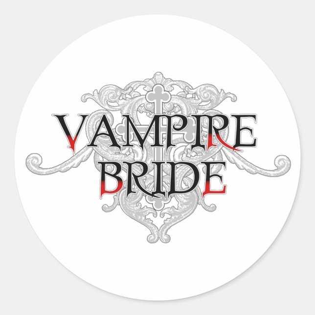 Rond Sticker de mariée Vampire (Devant)
