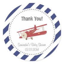 Sticker de Merci de Baby shower d'avion