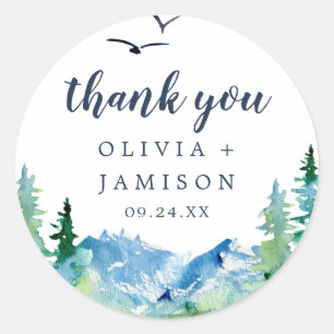Rond Sticker de Merci de montagne Rocky Favor