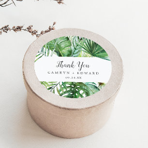 Rond Sticker de Merci de palme Tropical Sauvage Faveur