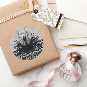 Rond Sticker de mode Diva - noir et gris