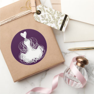 Rond Sticker de mode Diva robe blanche