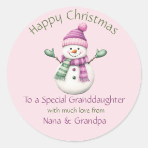 Rond Sticker de Noël à la petite-fille