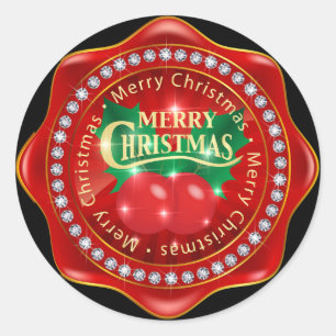 Rond Sticker de Noël élégant - SRF