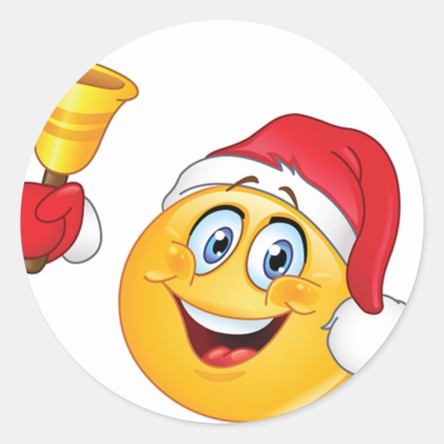 Rond Sticker de Noël Emoji Bell 1 1/2 pouce (Devant)