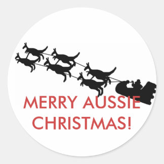 Rond Sticker de Noël Joyeux Aussie