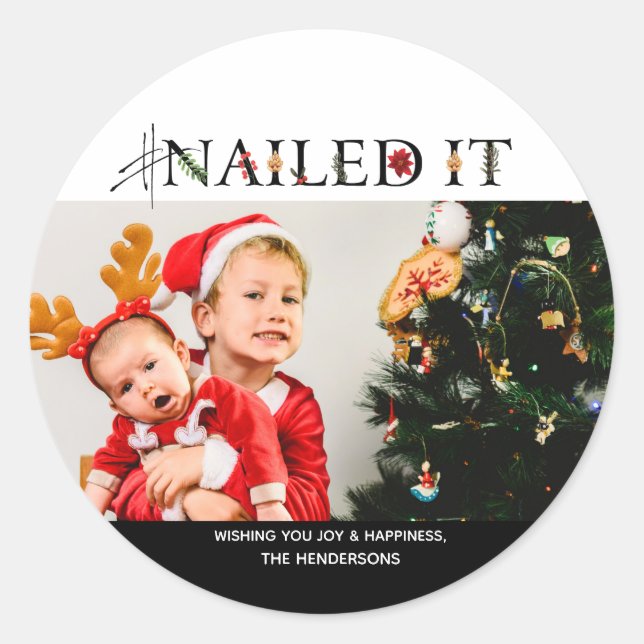 Rond Sticker de Noël #NailingIt (Devant)