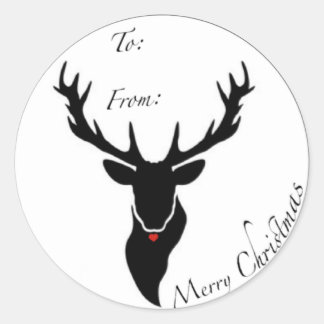 Rond sticker de noël Reindeer