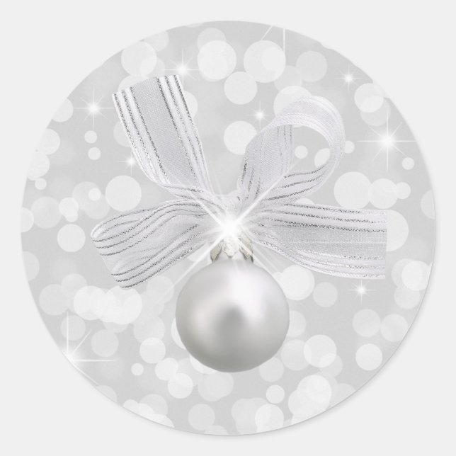 Rond Sticker de Noël Silver Bells (Devant)