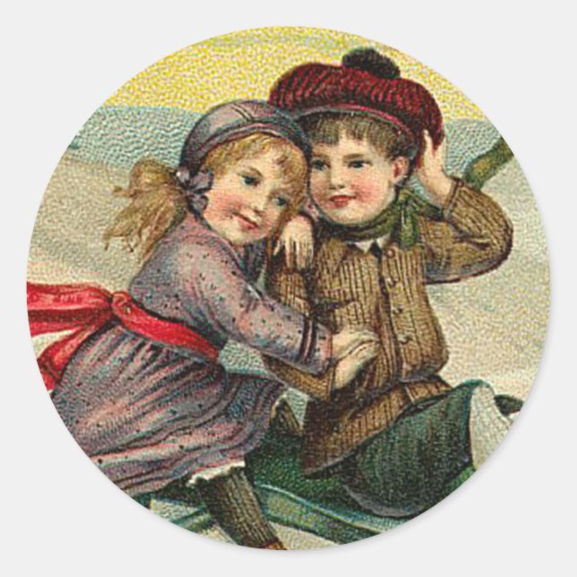 Rond sticker de Noël victorien (Devant)