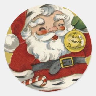 Rond Sticker de Noël Vintage du Père Noël KRW