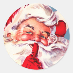 Rond Sticker de Noël vintage Secret Père Noël