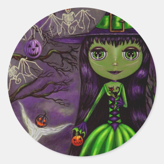 Rond Sticker de nuit Eerie Halloween (Devant)