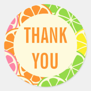 Rond Sticker de partie Citrus brillant et moderne