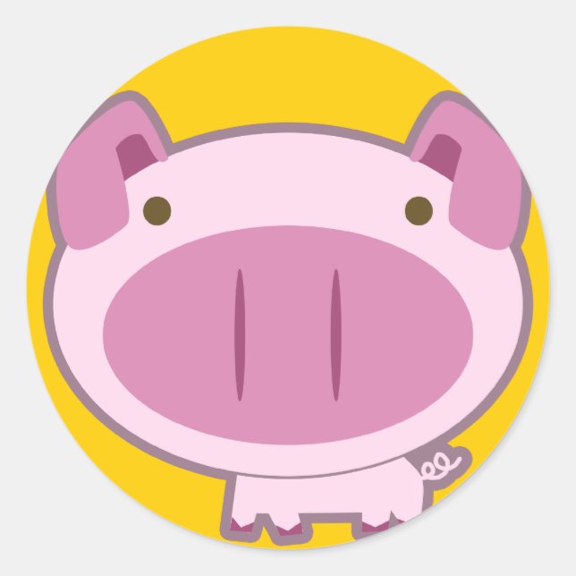 ROND STICKER DE PIGGIE ROSE CUITE (Devant)