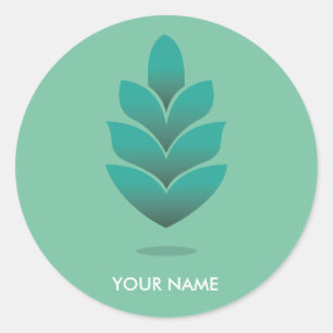 ROND STICKER DE PINE CONE PASTEL TURQUOISE