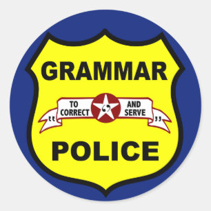 Rond Sticker de police de grammaire
