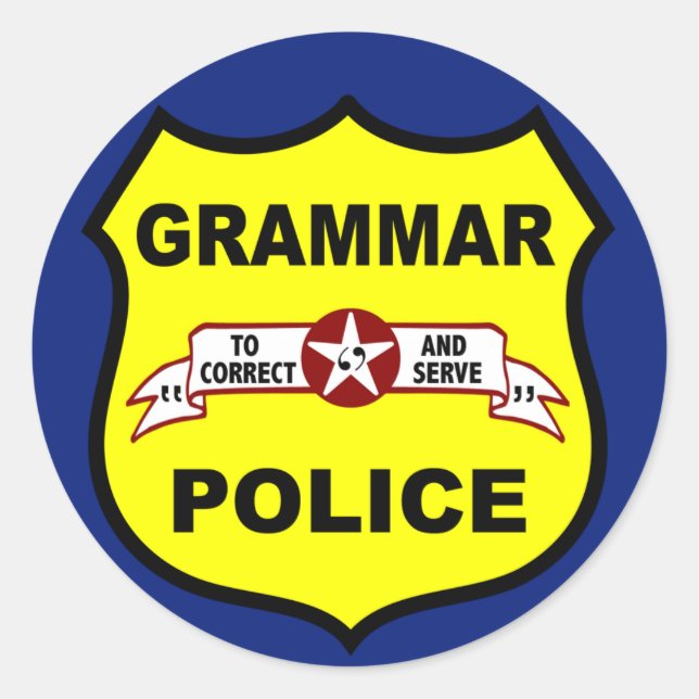 Rond Sticker de police de grammaire (Devant)