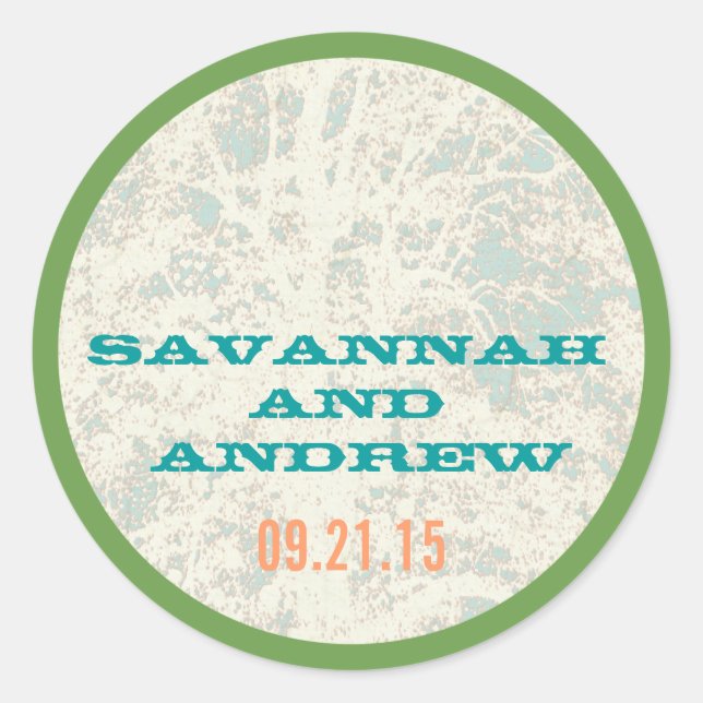 Rond Sticker de polices de feuille de lecture de l'arbr (Devant)