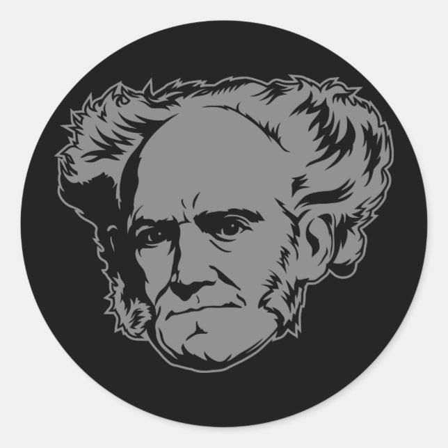 Rond Sticker de portrait Schopenhauer (Devant)