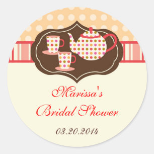 Rond Sticker de pot de thé pois