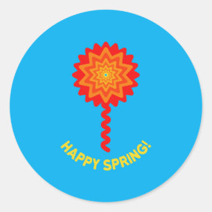 Rond Sticker de printemps heureux