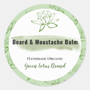 Rond Sticker de produit pour baume de barbe vert ÉTIQ