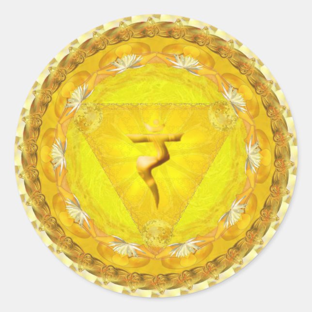 Rond Sticker de puissance, feu, force, Sun Chakra (Devant)