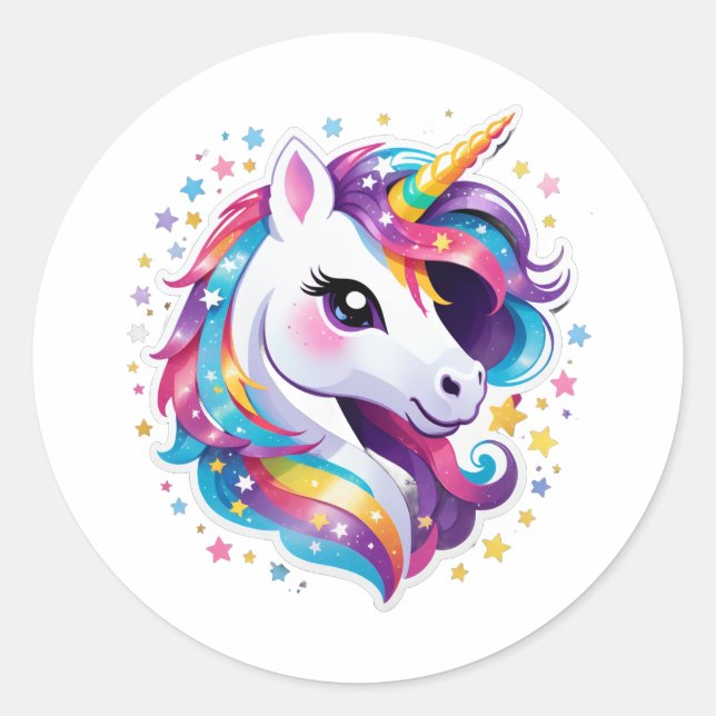 Rond Sticker de rêve Unicorn (Devant)